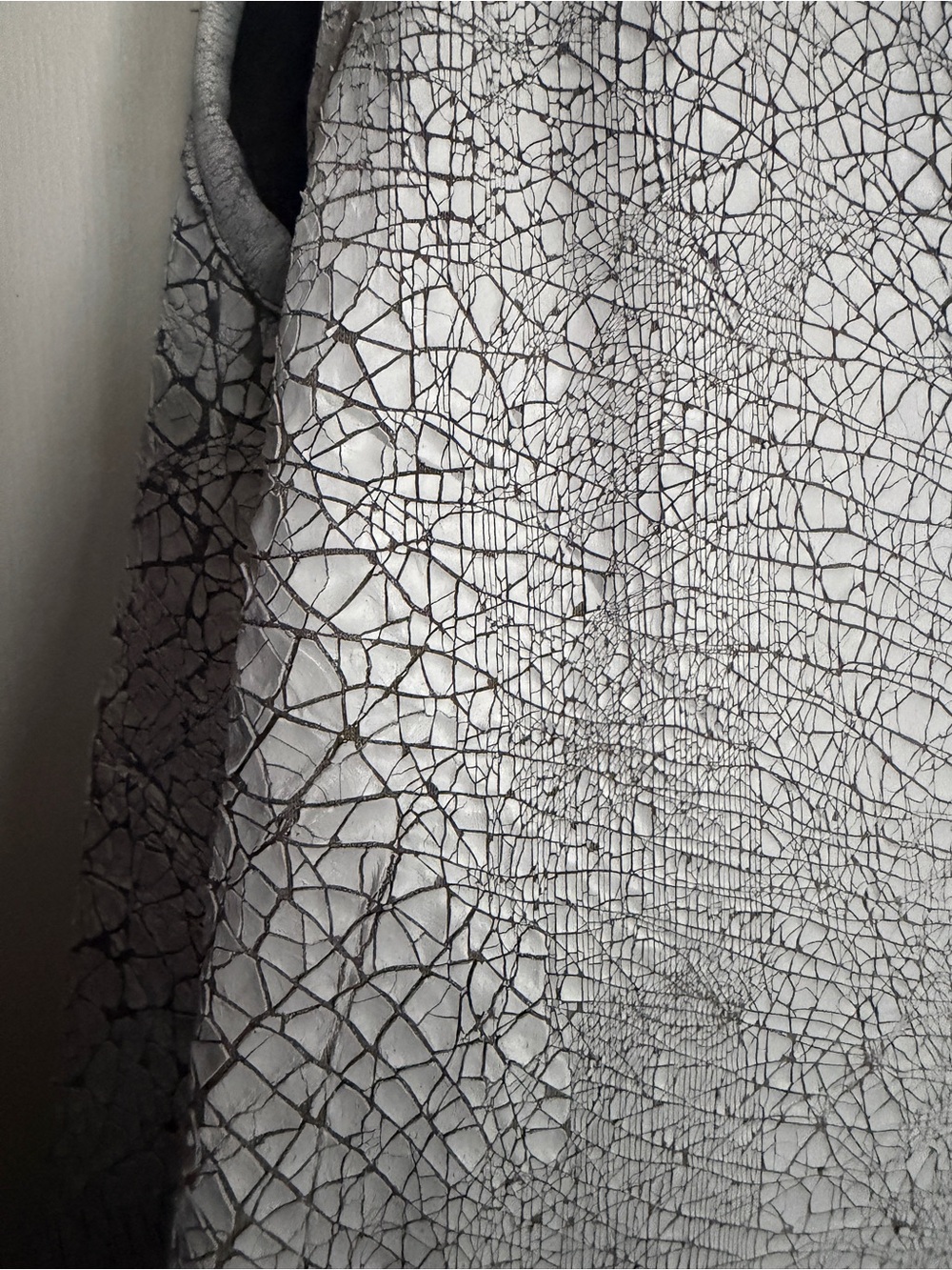 Rick Owens NWT Cracked Leather Cape Vest Grey Size M Authentic $1485 Rare Unisex - Picture 11 of 16